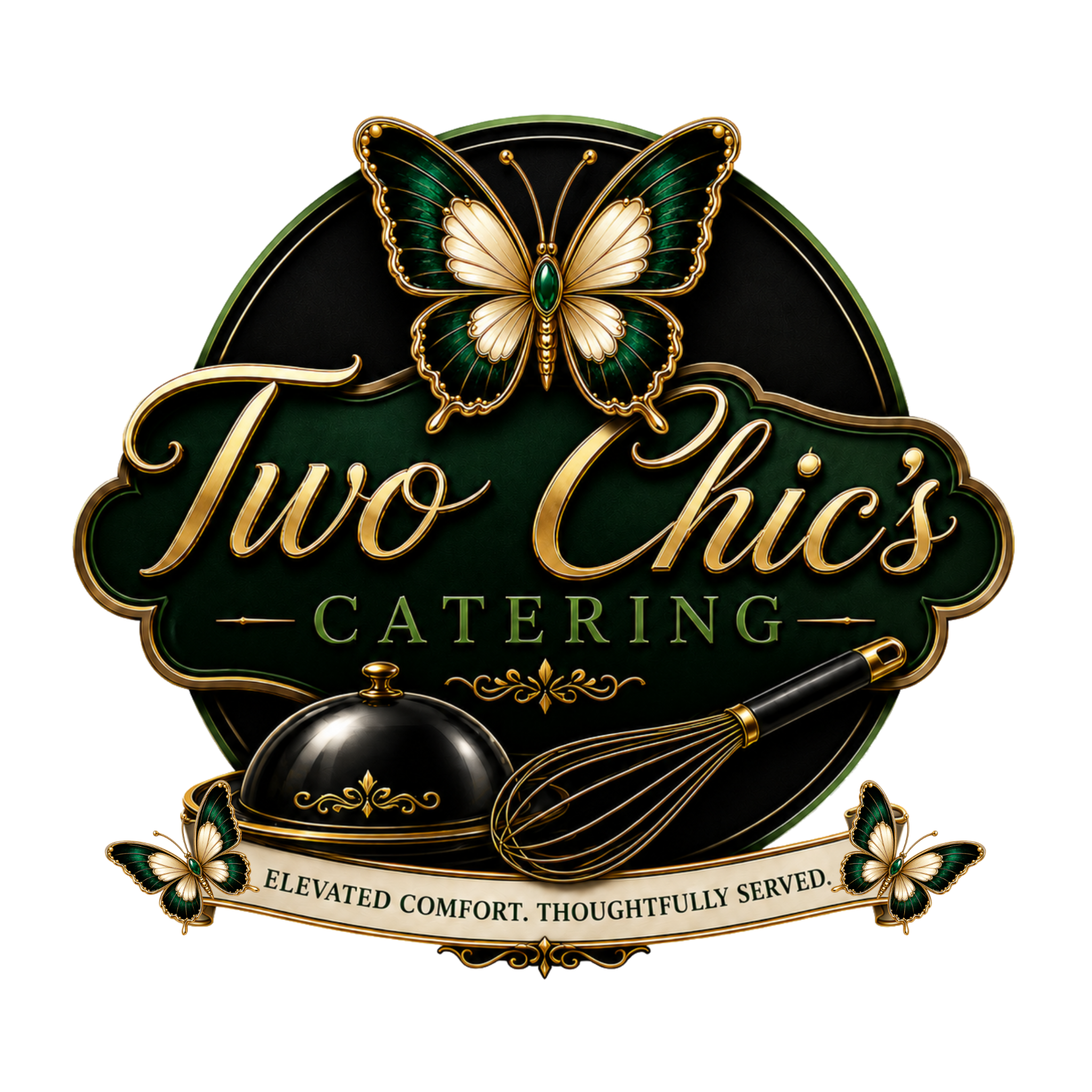 Two Chics Catering official butterfly logo